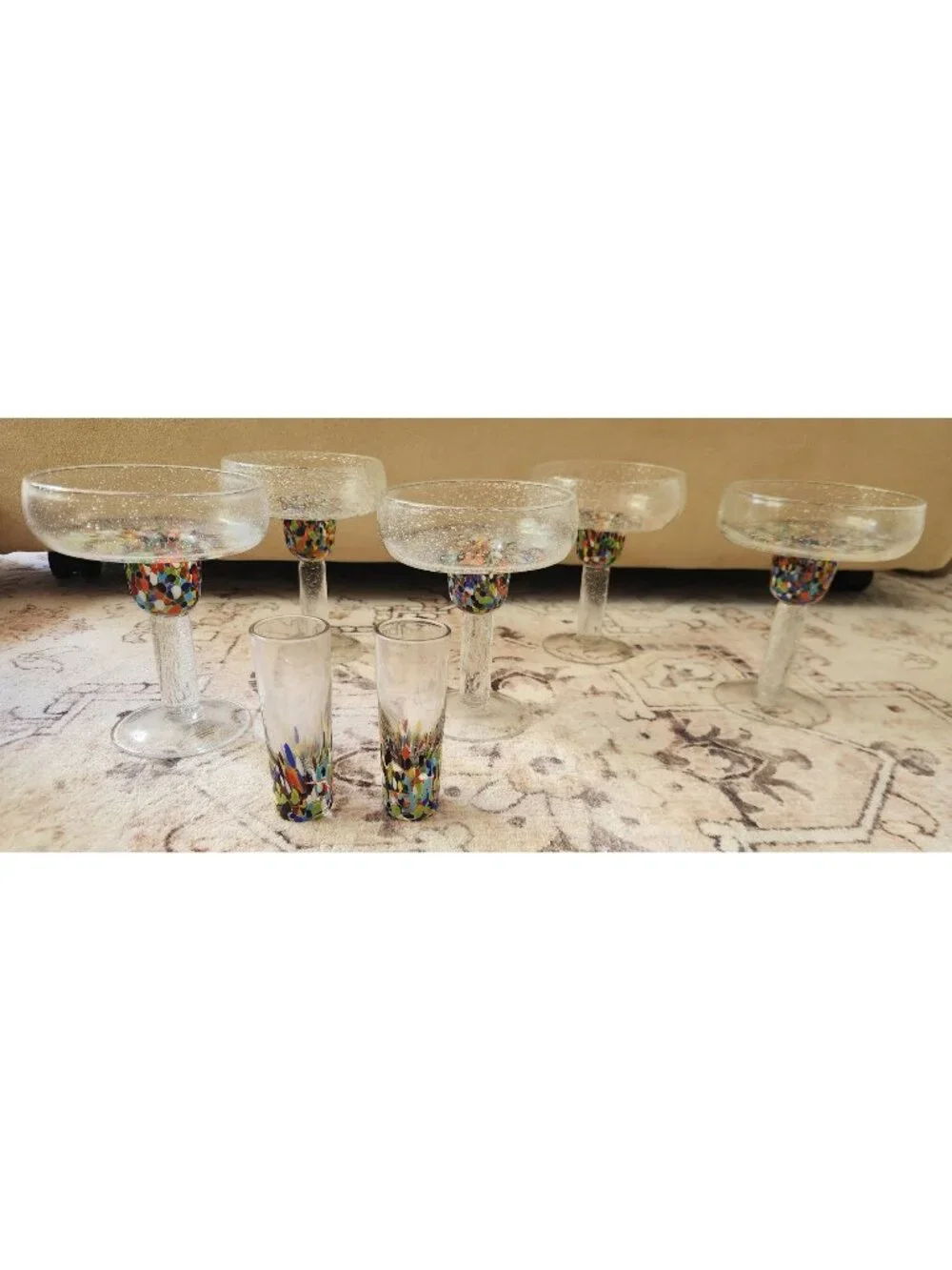 Baja Confetti Collection Set of 7 Confetti Margarita/Shot Glasses